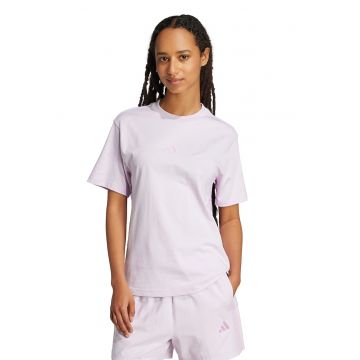 Tricou din bumbac cu decolteu la baza gatului
