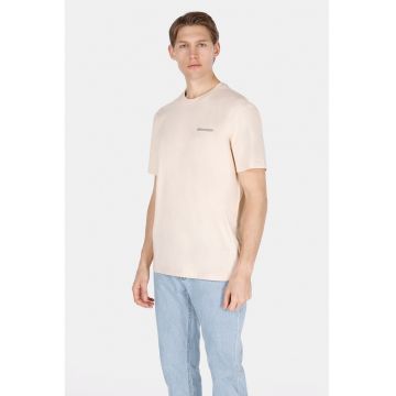 Tricou din bumbac cu decolteu la baza gatului
