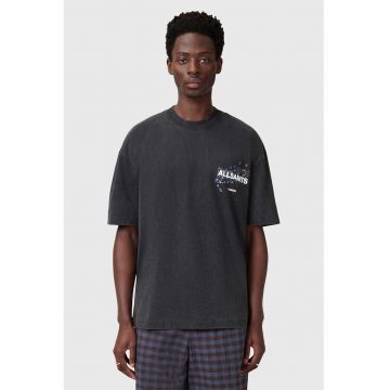 Tricou din bumbac cu decolteu la baza gatului Wavy