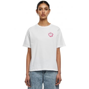 Tricou din bumbac cu imprimeu text pe partea din spate
