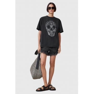 Tricou lejer cu imprimeu grafic Shkull