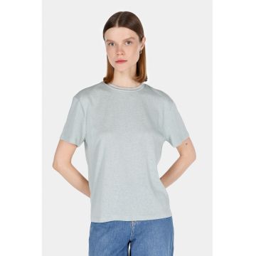 Tricou regular fit cu decolteu la baza gatului
