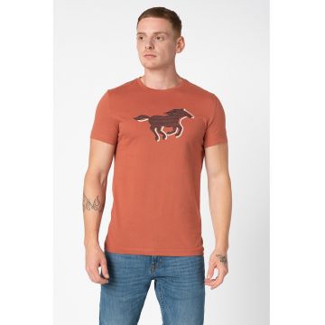 Tricou slim fit cu imprimeu logo Aaron