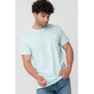 Tricou slim fit cu imprimeu logo discret