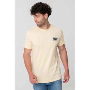 Tricou slim fit cu imprimeu logo discret
