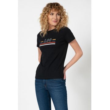 Tricou slim fit cu imprimeu logo Essential