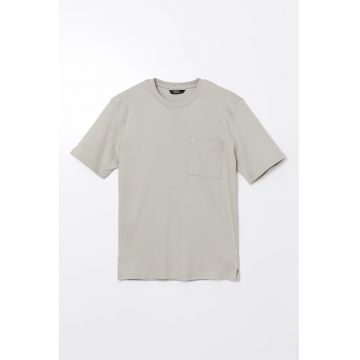 Tricou uni din bumbac cu buzunar aplicat pe piept