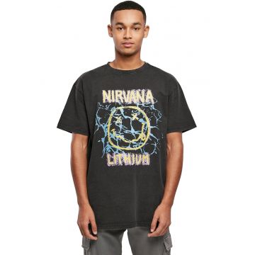 Tricou unisex cu imprimeu si maneci cazute