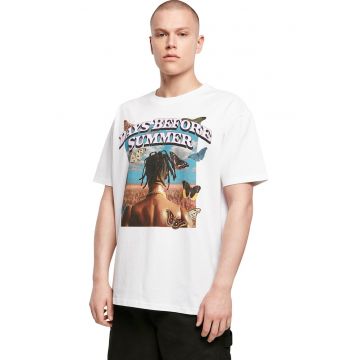 Tricou unisex supradimensionat cu imprimeu grafic si text