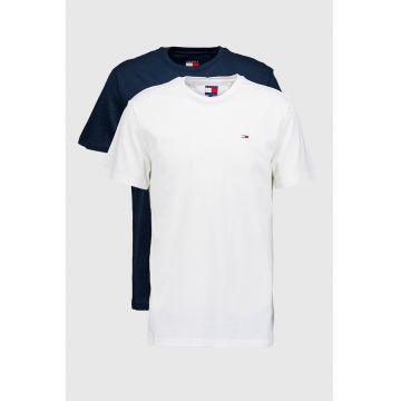 Set de tricouri de bumbac cu decolteu la baza gatului - 2 piese