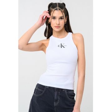 Top din amestec de bumbac cu logo