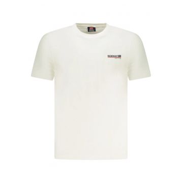 Tricou barbati din bumbac cu logo text - regular fit - alb -