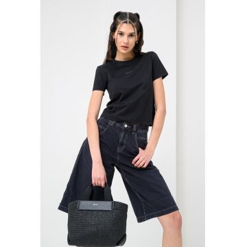 Tricou crop slim fit