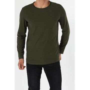 Tricou Cu Maneca Lunga De Barbati Kaki-Regular Fit Tricou Cu Maneca Lunga De Barbati Kaki-Regular Fit