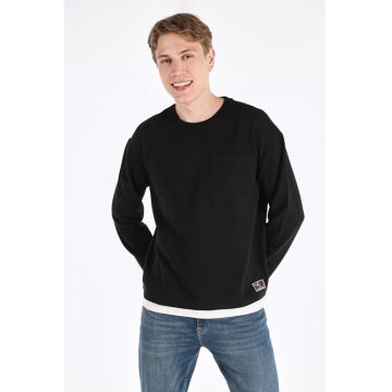 Tricou Cu Maneca Lunga De Barbati Negru Comfort Fit