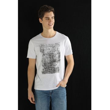 Tricou Cu Maneca Scurta De Barbati Alb Regular Fit 33051