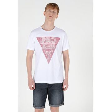 Tricou Cu Maneca Scurta De Barbati Alb Regular Fit CL1050934 8682240462835