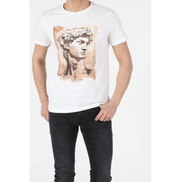 Tricou Cu Maneca Scurta De Barbati Alb Regular Fit CL1053570 8682240664383
