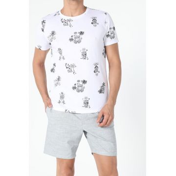 Tricou Cu Maneca Scurta De Barbati Alb Regular Fit CL1054894 8682240848349