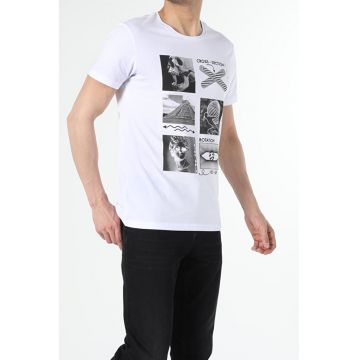 Tricou Cu Maneca Scurta De Barbati Alb Regular Fit CL1056465 8682240938989