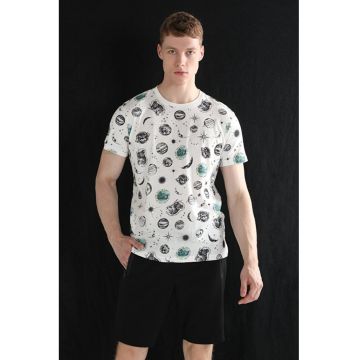 Tricou Cu Maneca Scurta De Barbati Alb Regular Fit CL1057621 8683197260208