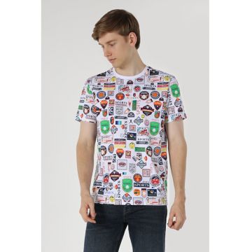 Tricou Cu Maneca Scurta De Barbati Alb Regular Fit Cl1062660