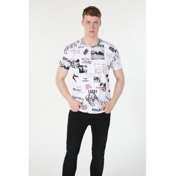 Tricou Cu Maneca Scurta De Barbati Alb Regular Fit2
