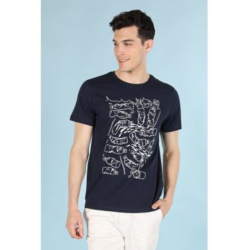 Tricou Cu Maneca Scurta De Barbati Albastru Marin Regular Fit 46455