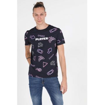 Tricou Cu Maneca Scurta De Barbati Albastru Marin Regular Fit CL1050994 8682240584940