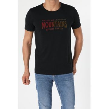 Tricou Cu Maneca Scurta De Barbati Albastru Marin Regular Fit Cl1055491 8682240843344