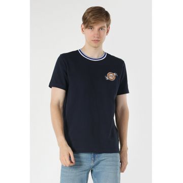 Tricou Cu Maneca Scurta De Barbati Albastru Marin Regular Fit