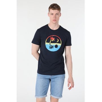 Tricou Cu Maneca Scurta De Barbati Albastru Marin Regular Fit4