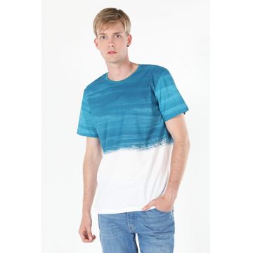 Tricou Cu Maneca Scurta De Barbati Albastru Regular Fit CL1058707 8683197253934