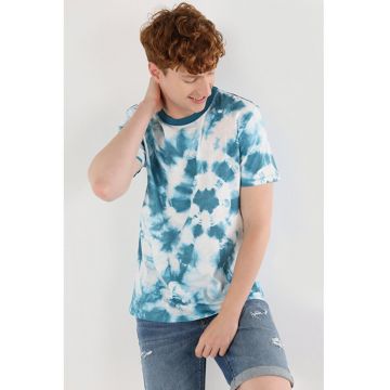 Tricou Cu Maneca Scurta De Barbati Albastru Regular Fit.