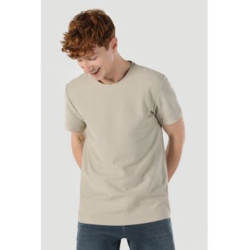 Tricou Cu Maneca Scurta De Barbati Bej Regular Fit-