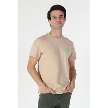 Tricou Cu Maneca Scurta De Barbati Bej Regular Fit CL1057612 8683197260871