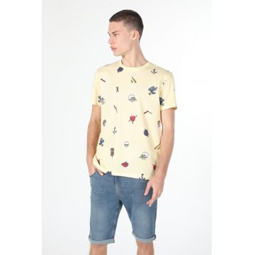 Tricou Cu Maneca Scurta De Barbati Galben Regular Fit2