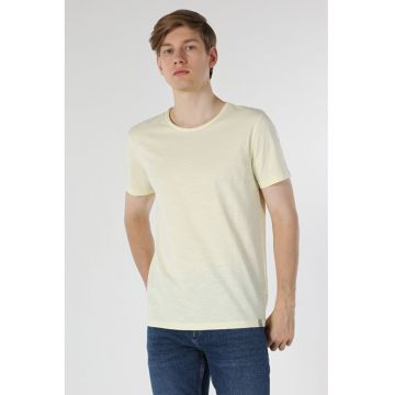Tricou Cu Maneca Scurta De Barbati Galben RegularFit