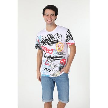 Tricou Cu Maneca Scurta De Barbati Multicolor Comfort Fit - Tricou Cu Maneca Scurta De Barbati Multicolor Comfort Fit -