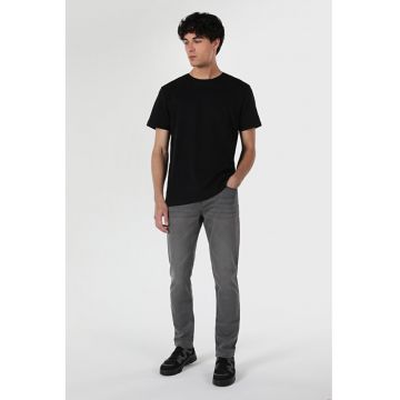 Tricou Cu Maneca Scurta De Barbati Negru Regular Fit 46485