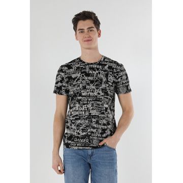 Tricou Cu Maneca Scurta De Barbati Negru Regular Fit 654205