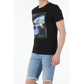 Tricou Cu Maneca Scurta De Barbati Negru Regular Fit CL1052574 8682240663751