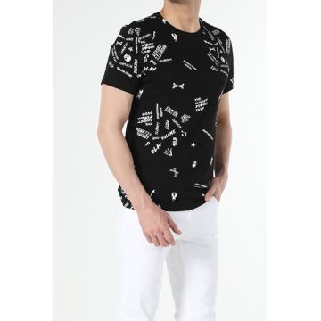 Tricou Cu Maneca Scurta De Barbati Negru Regular Fit Cl1052844 8682240735762