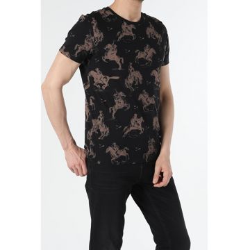 Tricou Cu Maneca Scurta De Barbati Negru Regular Fit CL1056441 8682240937838