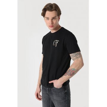 Tricou Cu Maneca Scurta De Barbati Negru Regular Fit ctf