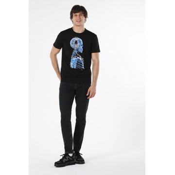Tricou Cu Maneca Scurta De Barbati Negru Regular Fit-
