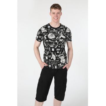 Tricou Cu Maneca Scurta De Barbati Negru Regular Fit3