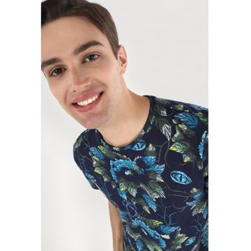 Tricou Cu Maneca Scurta De Barbati Verde Regular Fit.