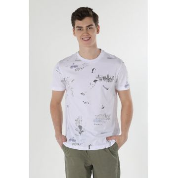 Tricou Cu Maneca Scurta DeBarbati Alb Regular Fit
