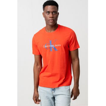 Tricou de bumbac cu decolteu la baza gatului